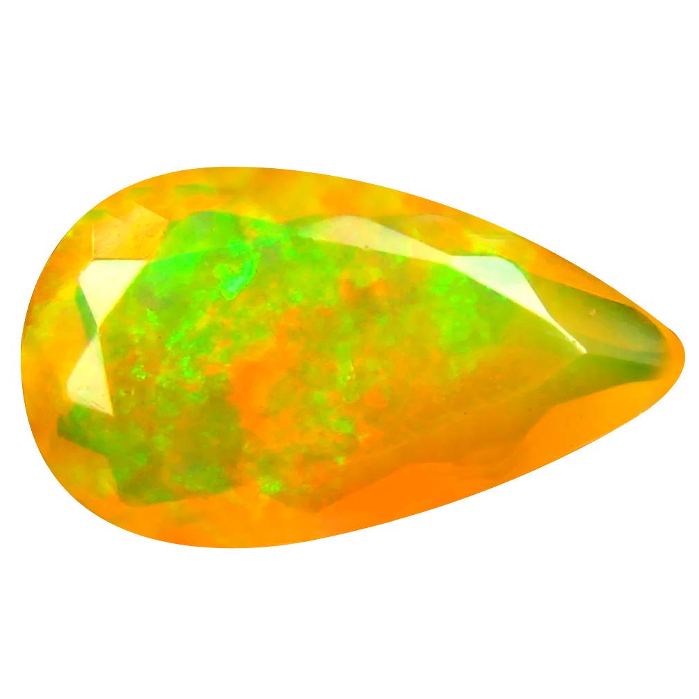 1.55 ct Pear Cut (13 x 7 mm) Un-Heated Transparent Quality Ethiopian Welo Rainbow Opal Natural Loose Gemstone