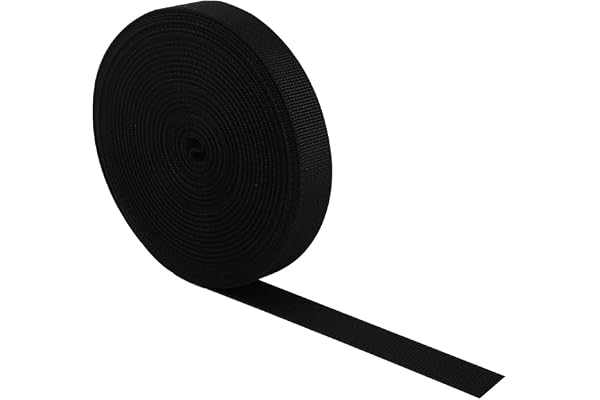 RETON 25MM 10 Yards Black Nylon Heavy Polypro Webbing Strap