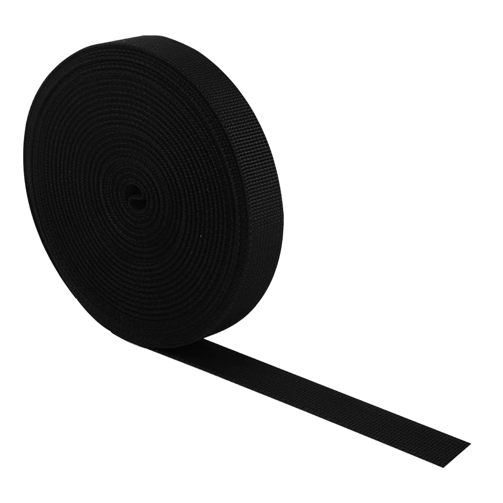 RETON 25MM 10 Yards Black Nylon Heavy Webbing Strap,Durable Luggage Straps, Elastic Bag Straps for Luggage Suitcase Rucksack Backpacks Cargo Strapping DIY Accessories(25MM, 10 Yards)