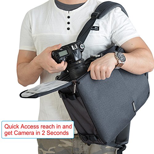 CADeN Camera Backpack for DSLR/SLR Waterproof w/USB Charging Port