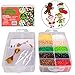 10,000-Piece Holiday Fuse Bead Kit for DIY Xmas Ornaments - 8 Unique Christmas Designs w Peg Boards, Tweezers, Ironing Papers - Great for Homemade Ornaments, Holiday Classroom Parties Family Activity