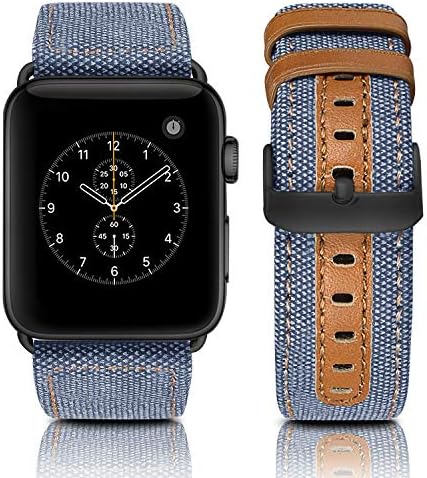Jobese Compatible with Apple Watch Bands 45mm 41mm 38mm 40mm 42mm 44mm, Canvas Fabric Replacement Wristband Compatible with Apple Watch SE Series 7 6 5 4 3 2 1 Men Women