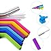 Silicone Straws, Stainless Steel Straws with Cleaning Brushes Complete Bundle- Reusable Extra Long Curved Straws for 30 OZ Yeti/Rtic Tumblers Set of 8