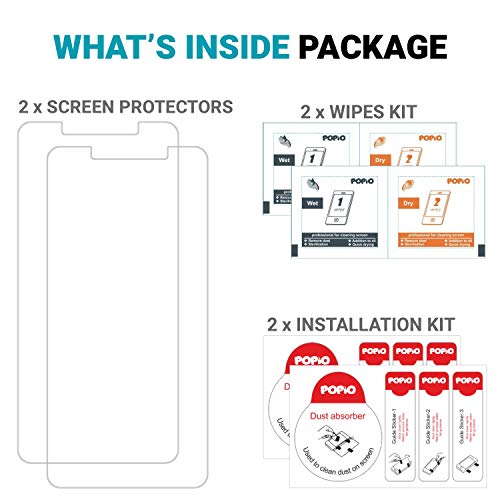 POPIO Tempered Glass for Realme 1 (Transparent) Full Screen Coverage (Except Edges), Pack of 2
