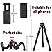 Qualmond Universal Flexible Tripod: Phone, Camera, Gopro Tripod Adapters For Iphone, DSLR, Smartphone-Sturdy,C.Bag,Lightweight, Handy Tripod Stand w/Bluetooth Remote Control-Octopus Style, Black&Red