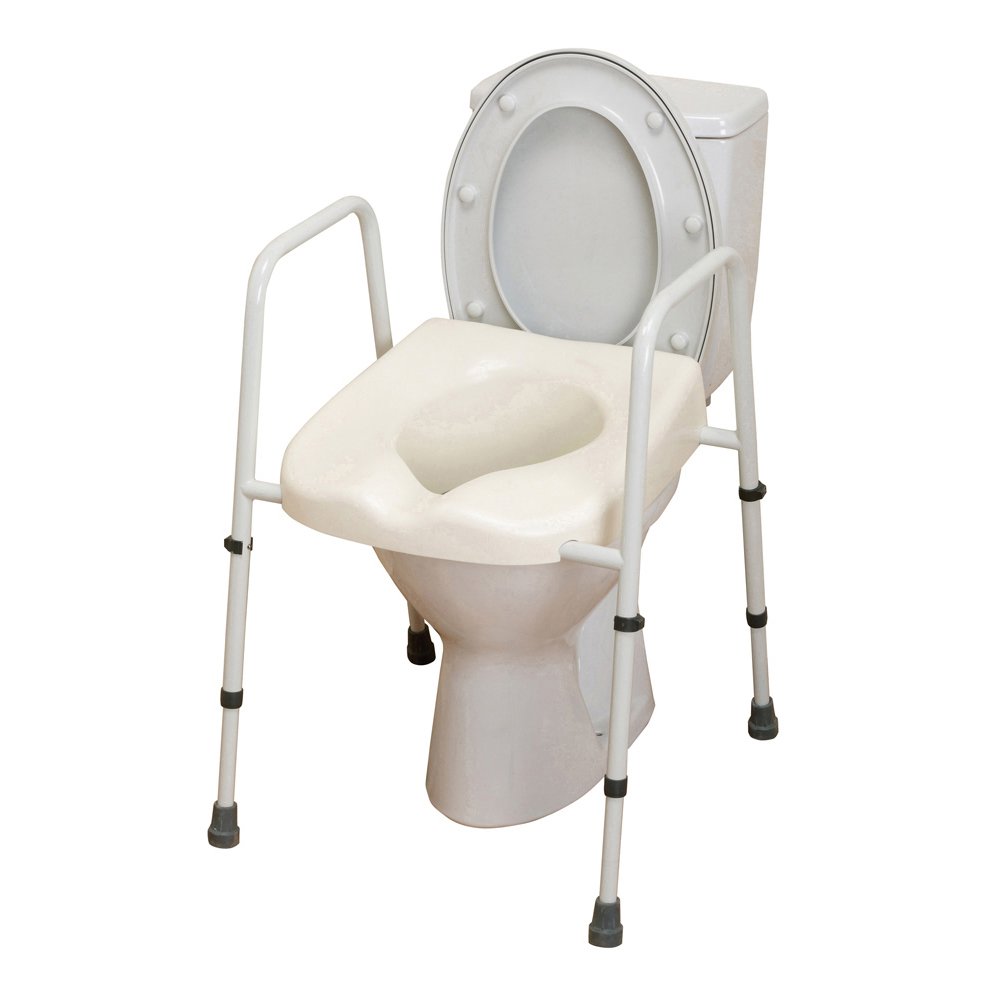 NRS Healthcare M92740 Healthcare Mowbray Lite Toilet Seat and Frame, '510' Version (Extra Width Between arms) -pre-Assembled