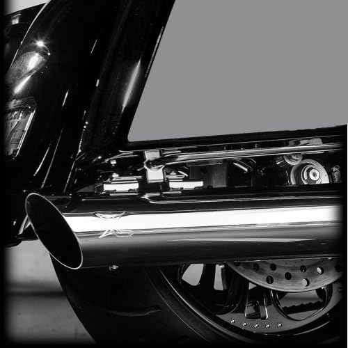 RC Components Chrome Slash Cut Down 4.0" Slip on Mufflers 2017 and Newer Harley-Davidson Touring Models - RCX119C