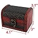 Bronze Tone Embossed Flower Old Stye Wooden Jewelry Box Case