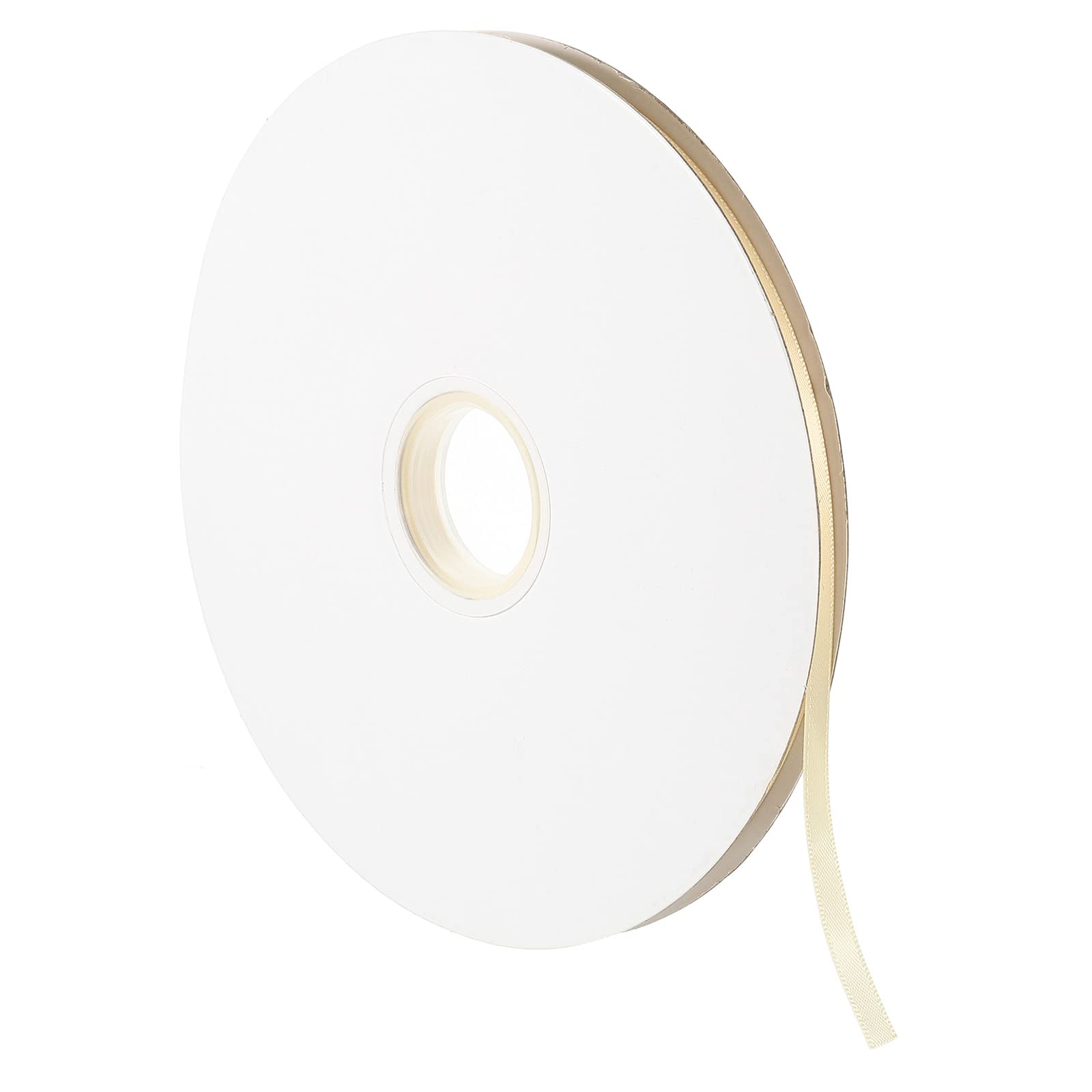 PATIKIL 0.28 Inch Wide 100 Yards Satin Ribbon, Double Face Solid Crafts Roll for Party Home DIY Wrapping Decoration Apricot