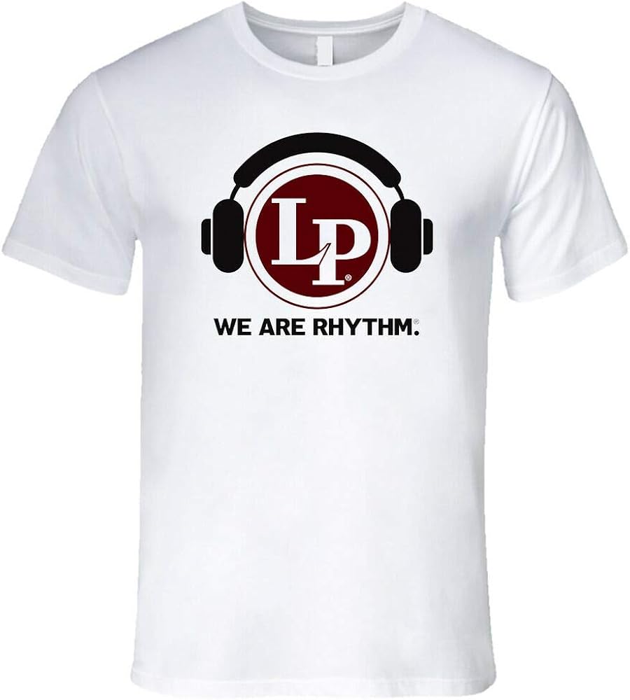 New LP Latin Percussion Logo TShirt Black/White Men's Tshirt S 2XL