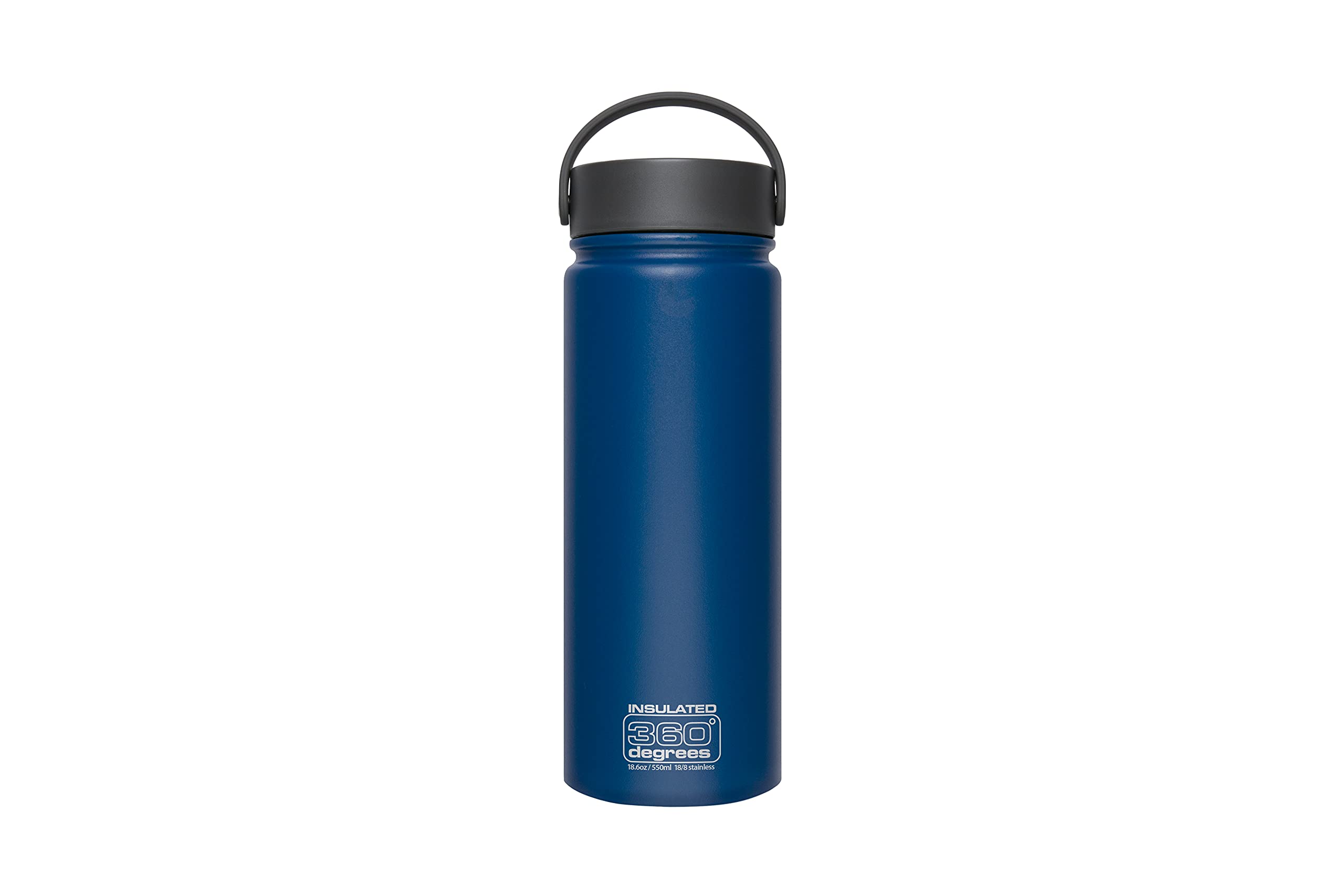 360 DEGREES Bottle Insulated Wide Mouth Bottle, Adult Unisex, Dark Blue, One Size