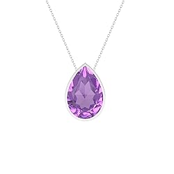 LUSTRE AND LIGHT Pear Shape Natural Amethyst Slider