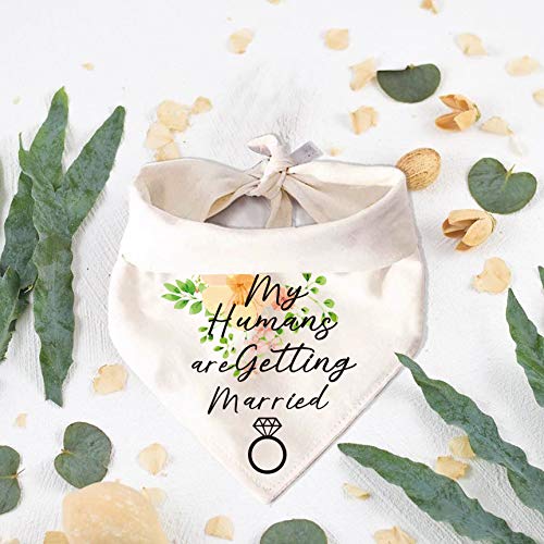 easycozy My Humans are Getting Wedding Married Dog Bandana，Pet Scarf