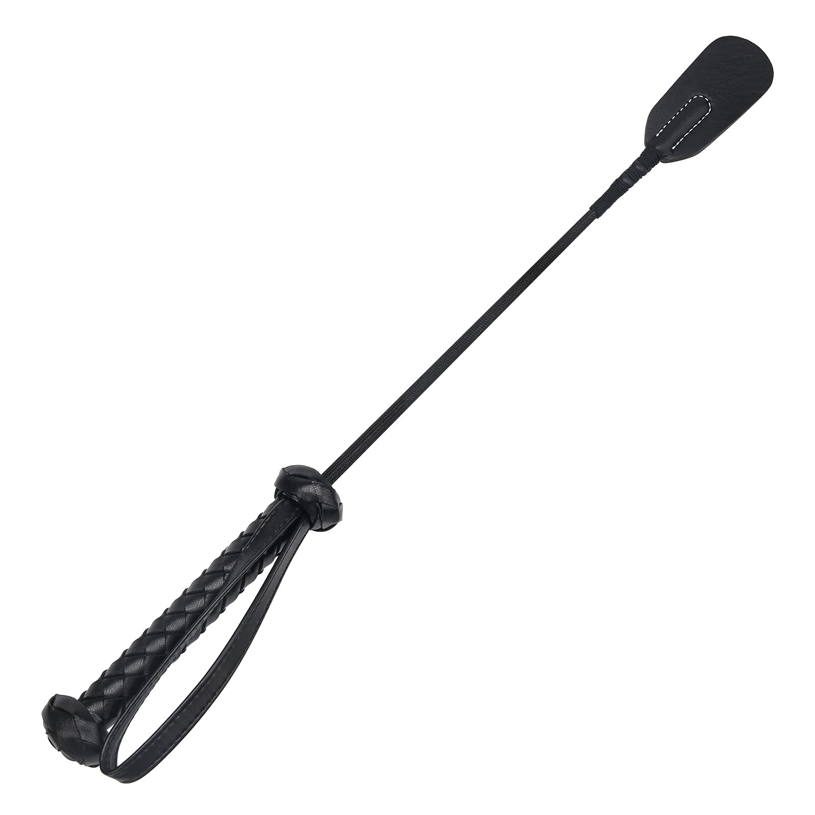 Zhichengbosi 45 CM / 17.7 INCH Horse Riding Crop, Black Faux Leather Horse Whips for Horse Outdoor Training