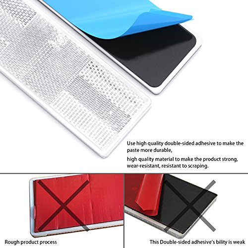 BSK 6" Rectangular White Stick-on Reflectors - 2 - Pcs