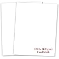 White Cardstock - For School Supplies, Kids Art & Crafts, Invitations, Business Card Printing | Extra Thick 100 lb Card Stock