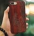 Compatible with iPhone 7 Plus Wood Case, Cool Wood Engraving Wave Shock Absorption Slim Thin Protective Cover for iPhone 7/8 Plus (Wave)