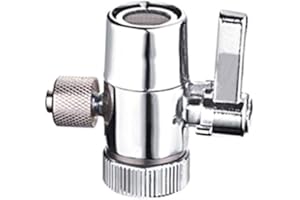 PureSec Sink Faucet Diverter Valve for Above Counter Water Filter Faucet Sprayer attachment for Countertop filter to 1/4" RO Tubing Faucet Adapter,Faucet Splitter for Water Diversion