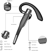 VOUNEDA Bluetooth 5.1 Single Ear Headset, 10 Hour Battery, TWS Compatible, Siri view 2