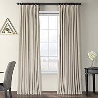 VPCH-VET160405-108 Signature Doublewide Blackout Velvet Curtain,Cool Beige,100 X 108