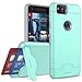 Teelevo Wallet Case for Google Pixel 2, Dual Layer Case with Card Slot Holder and Kickstand for Google Pixel 2 - Mint Green