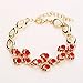 UBBC 18K Gold Plated Red Crystal Embedded Scarf Pattern Jewelry Set