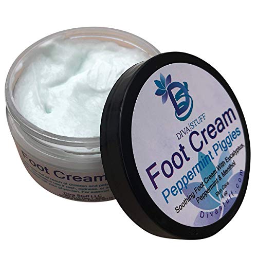 Diva Stuff Peppermint Piggies Soothing & Relaxing Foot Cream with Peppermint, Eucalyptus & Menthol, 4.5 oz (Made in the USA)