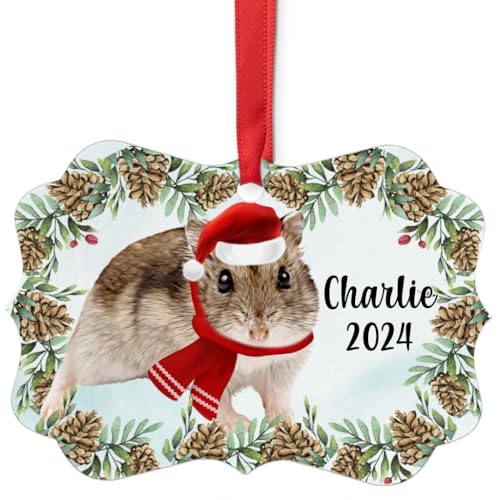 Winter White Dwarf Hamster Christmas Ornament 2024