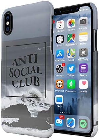 Maceste Anti Social Club Ocean Sea Waves Compatible with Apple iPhone X/XS SnapOn Hard Plastic Phone Protective Case Cover