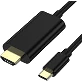 USB C to HDMI Cable（6FT）, [4K, High-Speed] USB Type C to HDMI Cable for Home Office, [Thunderbolt 3/4 Compatible] for Chromeb