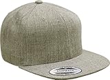 Yupoong Wool Blend Snapback Snap Back Hat Baseball Cap 6098M (Heather Grey)