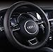 Follicomfy Auto Car Leather Steering Wheel Cover Anti Slip Wrap 15