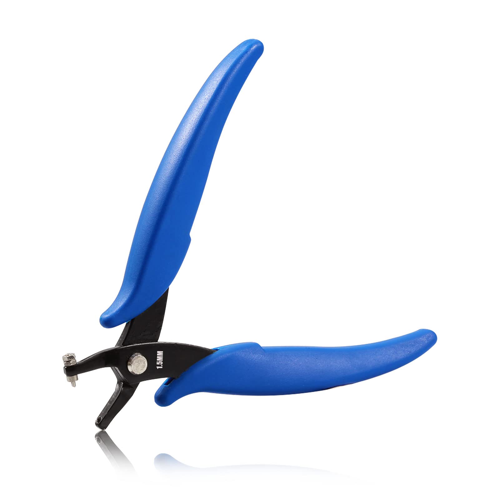 SPEEDWOX 5.5 Inches Metal Hole Punch Pliers for Jewelry 1.5 mm Diameter Round Hole Short Jaw Punching Sheet Metal 0.5 mm Thick Precision Fine Pliers Jewelry Making Tool Craft Beading Hobby