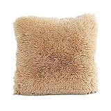Super Soft Throw Pillow Case Cover Plush, FreshZone Christmas Pillow Covers 16x16 Xmas Pillow Case Decorative (Khaki)