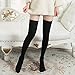 1 Piar Thigh High Socks,Over Knee Socks for Women Girl,Crochet Long Socks Leg Warmer Legging(Black)