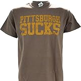 Pittsburgh Sucks on a Brown Short Sleeve T Shirt