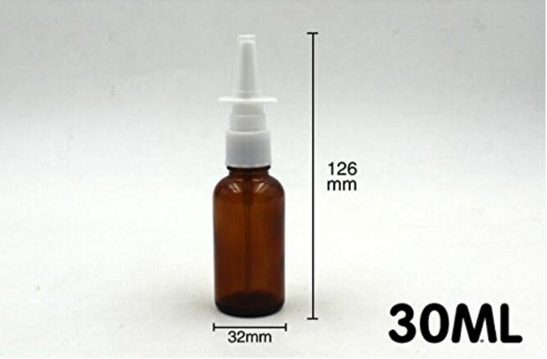 ericotry 30ml 6PCS (1oz) (Quality Improved) 1 Ounce Amber Glass Empty Nasal Sprayers Bottle Snoot Pump Clean: Home & Kitchen