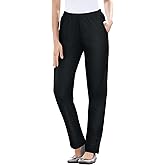 Woman Within Plus Size Straight Leg Elastic Waist Stretch Fineline Denim Jean (Petite & Tall Available)