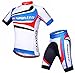 sponeed Men's Bike Clothing Cycling Shirts Shorts Uniforms Indoor Bicycles Riding Road Tights US X-Large Blue Red