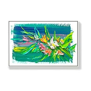 Framed Canvas Home Artwork Decoration Oil Flowers Canvas Wall Art for Living Room, Bedroom - 16x24 inches