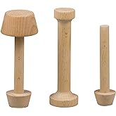 KVMORZE 3Pcs Tart Tamper Set, Wooden Double Side Pie Pastry Dough Tamper | Portable Wooden Egg Tart Mold, DIY Cake Pastry Tools for Egg Tart, Pasta, Cheesecakes and Dessert Baking