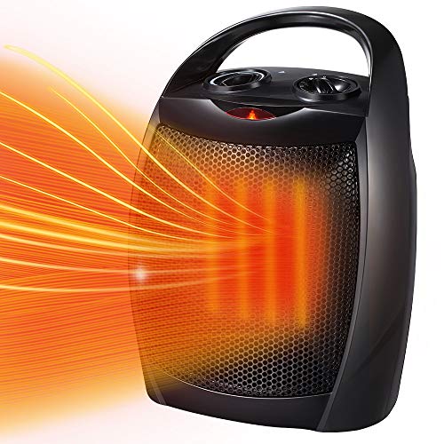 Kismile Small Electric Space Heater Ceramic Space Heater,Portable Heater  Fan for Office with Adjustable Thermostat and Overheat Protection ETL  Listed
