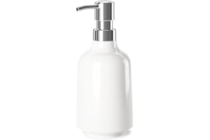 Umbra Step 13 oz (384 ml) Liquid Soap Pump Dispenser, Also Works with Hand Sanitizer, Easy to Refill, White