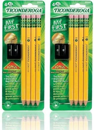 Amazon Com My First Ticonderoga Primary Pencil And Bonus Sharpener 2 Pk Office Products