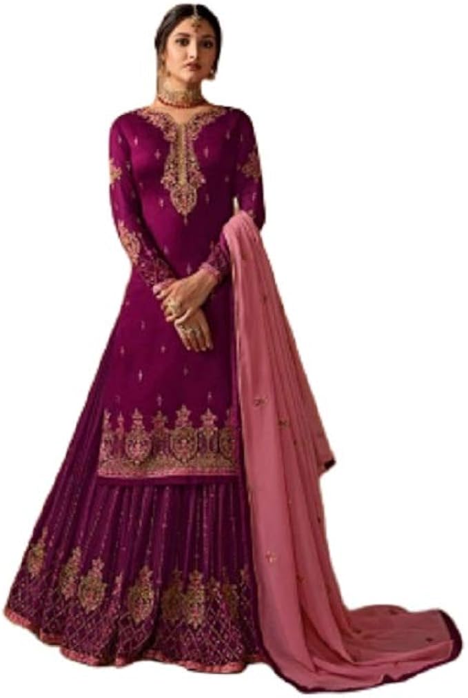 shopNstyle - Traje de Sharara para Mujer, diseÃ±o Ã©tnico Indio, para Boda: Amazon.es: Ropa y 