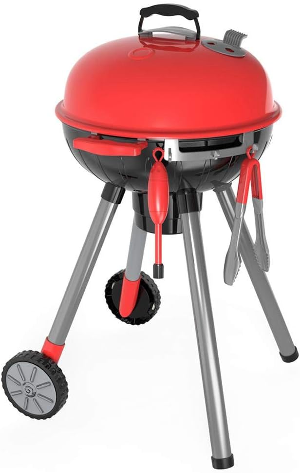 Luerme Simulation Toy Set Kids Pretend Play Toys 23PCS BBQ Barbecue Cart Shop Toys Lighting Sound Cart Play House for Children