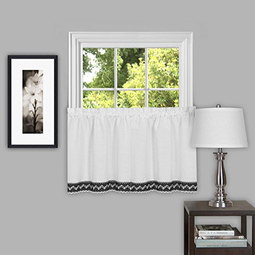 Achim Home Furnishings CMTR24BW12 Camden Window Pair Curtain Tier, 58