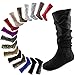 DailyShoes Women's Mid Calf Zipper Slouch Suede Comfortable Boots