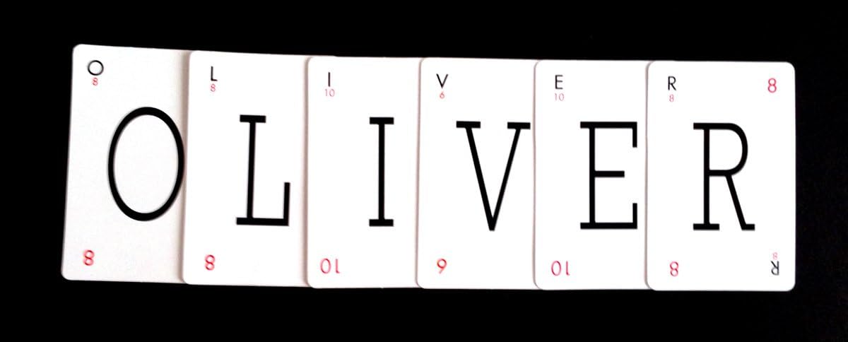OLIVER - VINTAGE LEXICON STYLE LETTER PLAYING CARDS - CREATE YOUR OWN PERSONALISED GIFT!