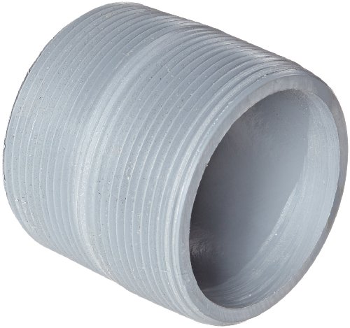 GF Piping Systems CPVC Pipe Fitting, Nipple, Schedule 80, Gray, 4" Length, 2" MPT